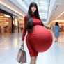 The Pregnant Very Bloated Businesswoman's Belly