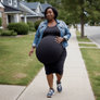 Walking with my very bloated belly.