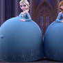 Elsa and Anna's Overstuffed Huge Bellies