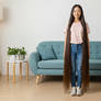 A 19-year-old Korean girl's Ankle Length Hair.