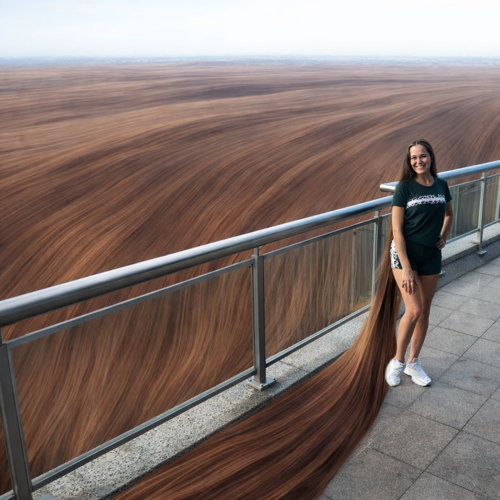 My Infinite Long Brown Hair covers the city