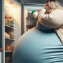 Mom can't stop drinking milk for her huge belly