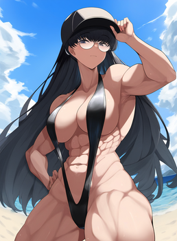 Roberta on the beach