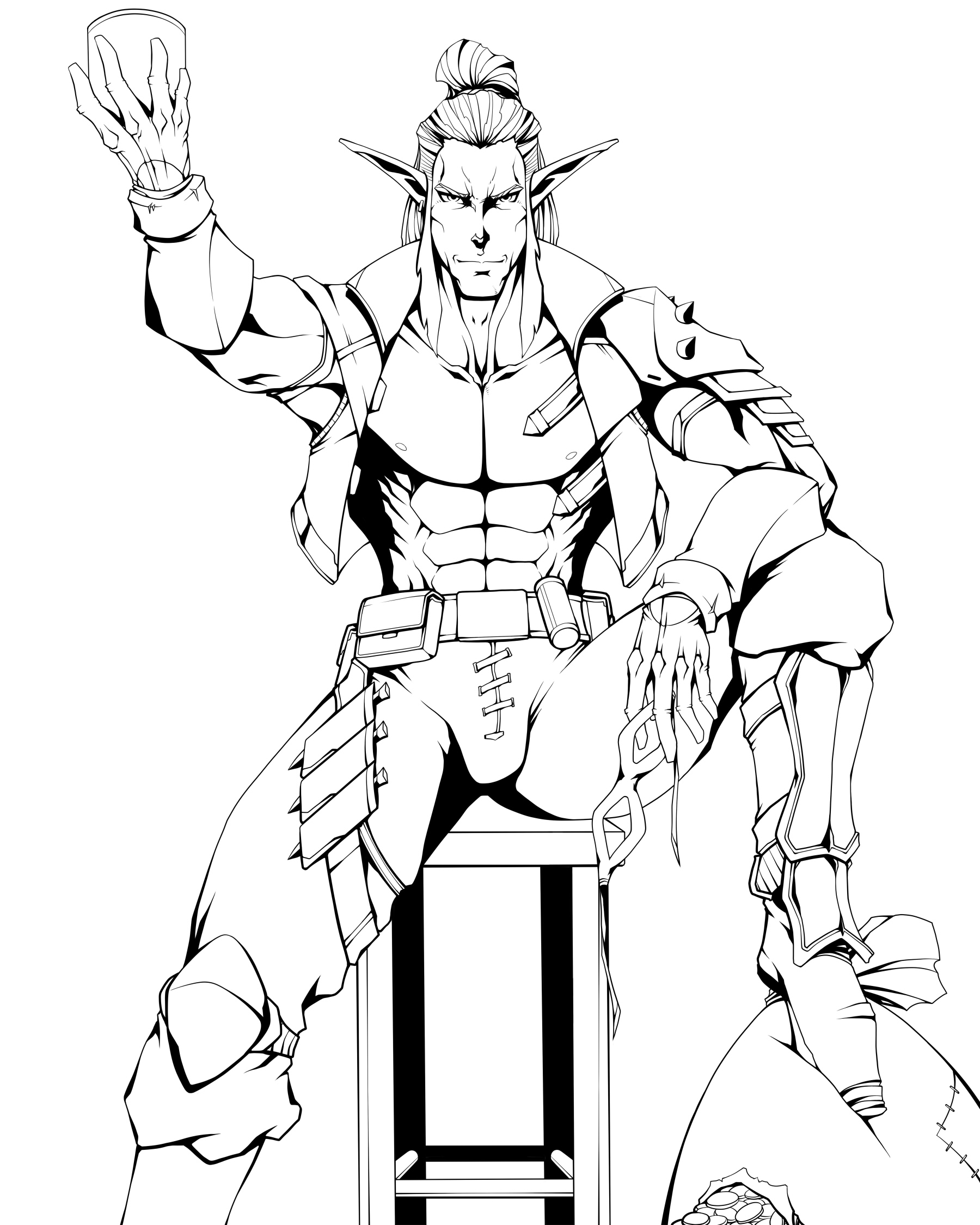 King of Rogues - line art