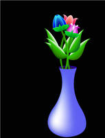 3D Flowers in Vase