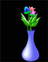 3D Flowers in Vase
