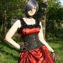 Black-red dress silver wig 6