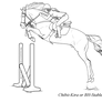 Free powerful horse jumping lineart