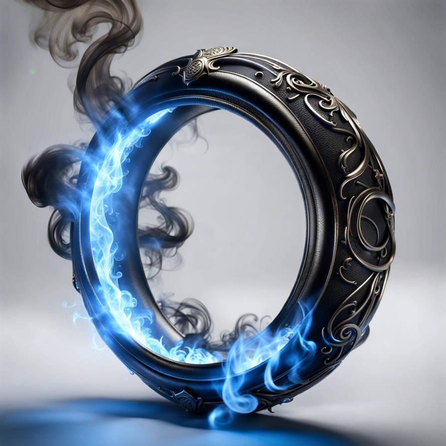 Smoke ring, fantasy, magic item, black, blue Arcan