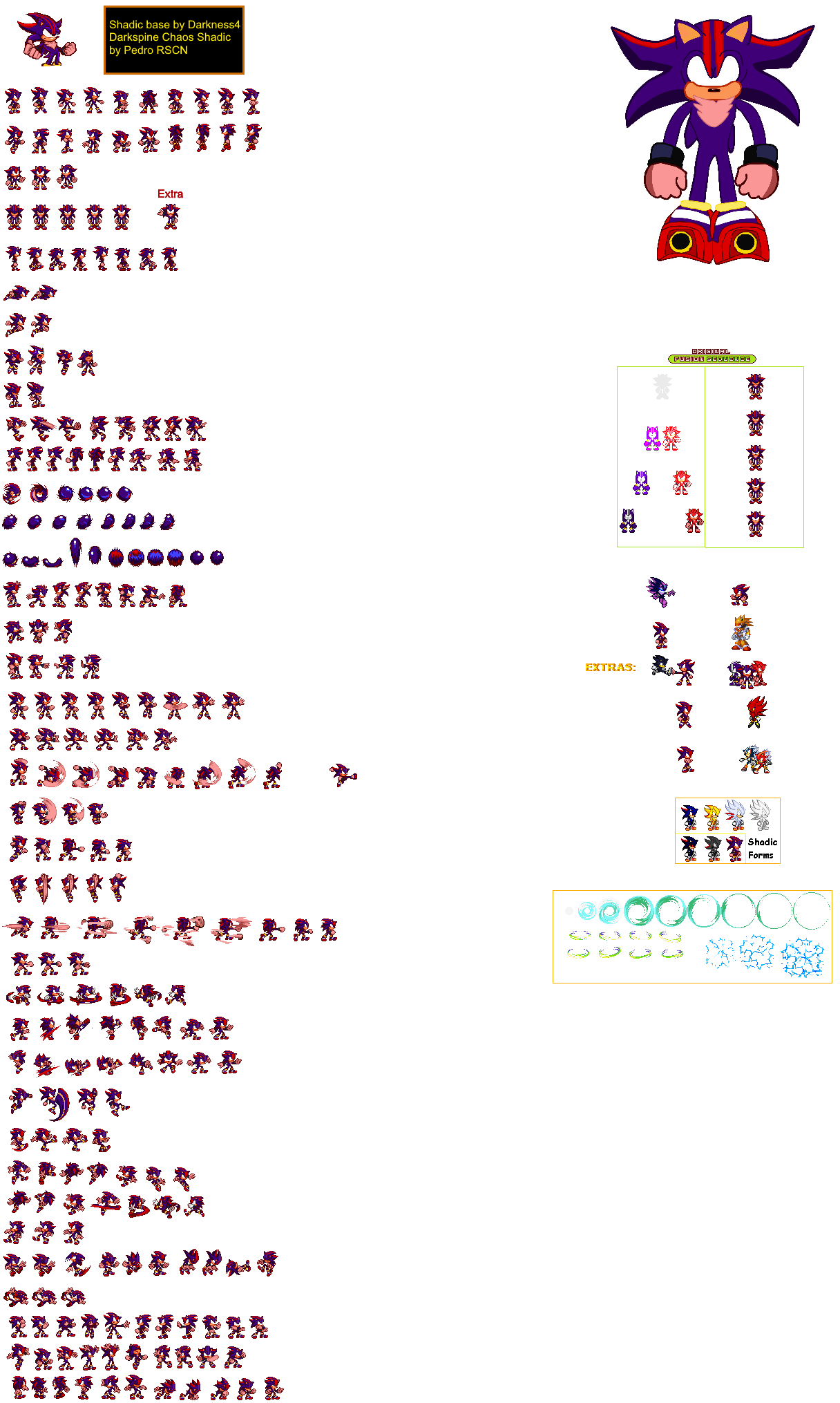 Super Chaos Shadow(?) REMAKE sprites sheet by TheRealSeth644 on DeviantArt