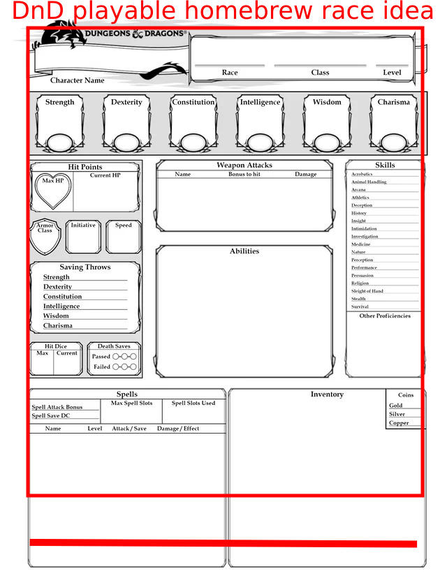 DnD playable Homebrew race idea template by con1011 on DeviantArt