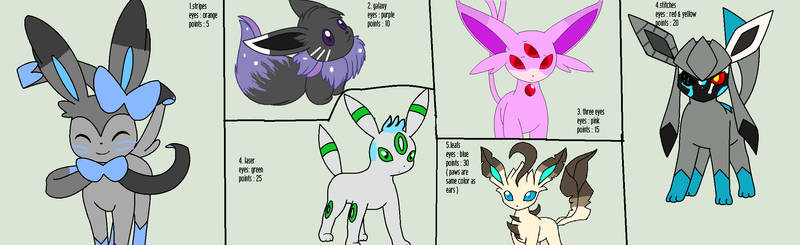 Eeveelutions Point Adpotables!