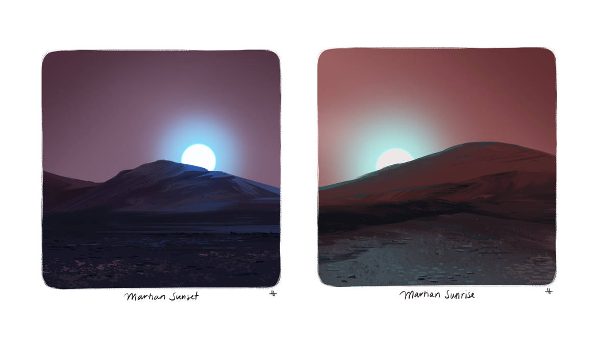 Martian Sunrise and Sunset by alexneonakis on DeviantArt