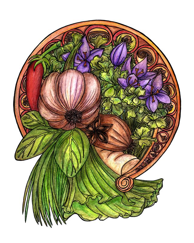 Art nouveau vegetables