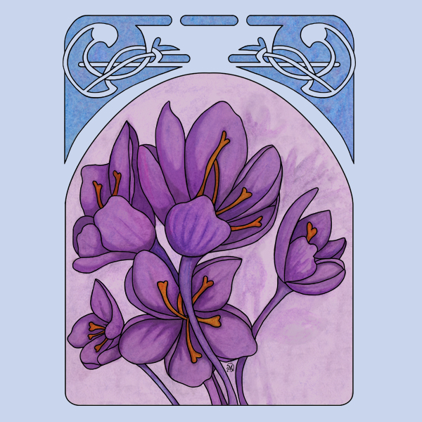 Art nouveau. Saffron.