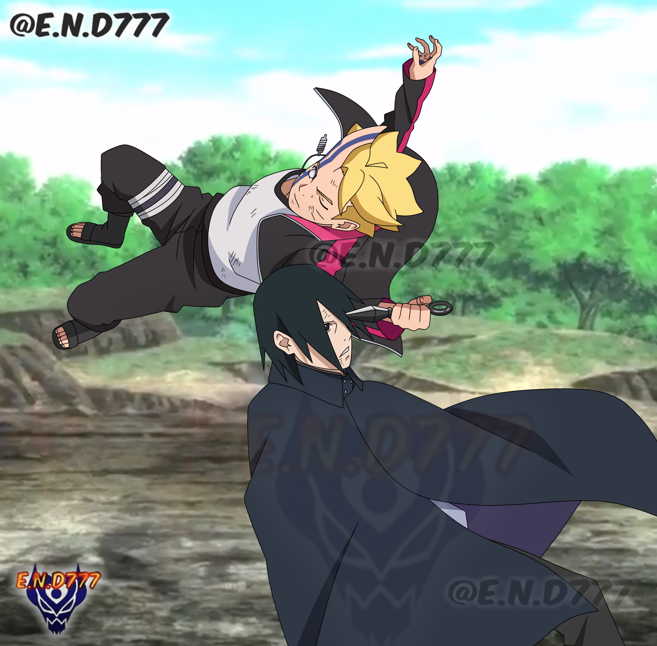 Naruto et Sasuke VS Momoshiki - Boruto