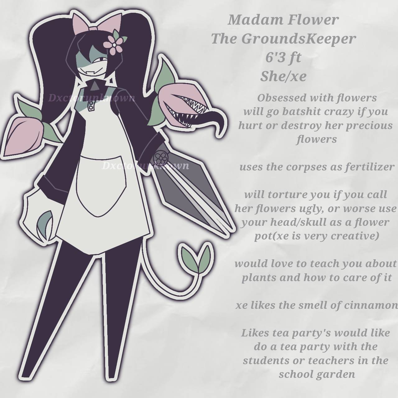 Fundamental paper education oc: Madam Flower by DXCTORUNKNOWN on DeviantArt