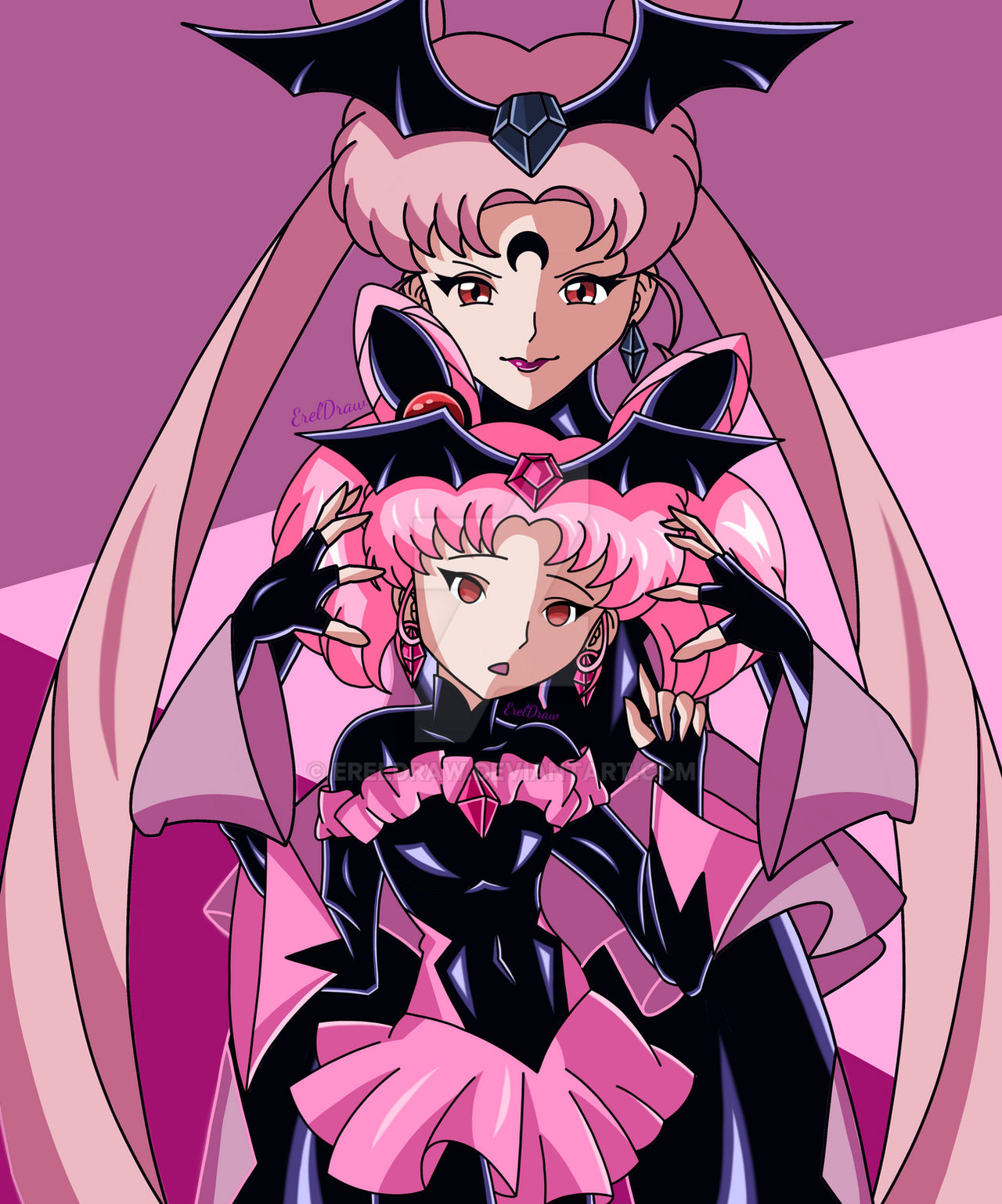 Bad End Sailor Chibi Moon / Black lady by ErelDraw on DeviantArt