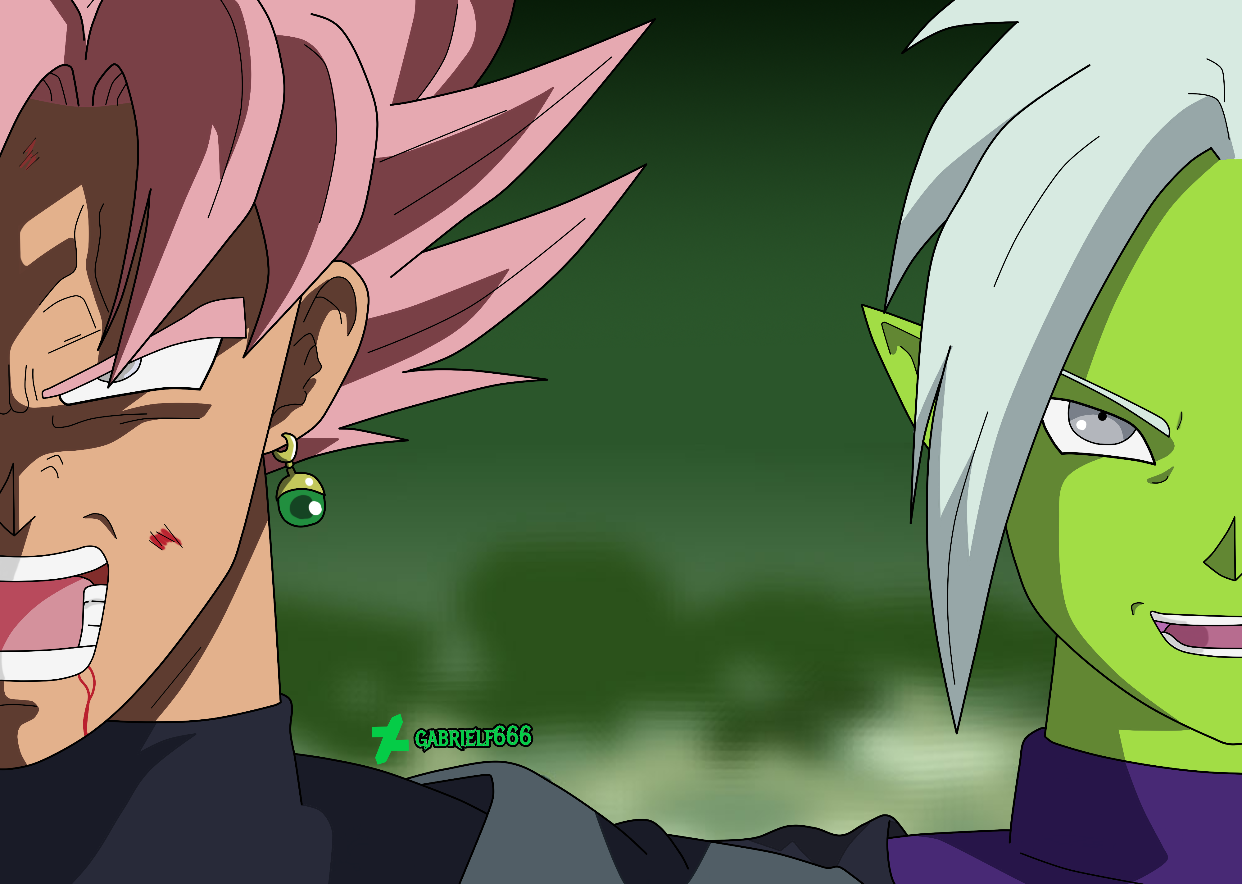 Goku Black SSJR and Zamasu From Dragon Ball Super