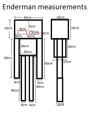 Enderman soft toy measurements