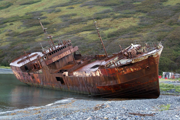 Rusty Shipwreck in Russia