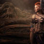 Fantasy Redhead Warrior Woman, 3D-Art