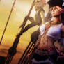 Redhead Pirate Girl Pin-up, Fantasy Art