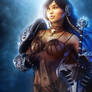 Dark-Haired Warrior Woman, Fantasy Art