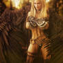 Blonde Warrior Woman Angel, Fantasy Art