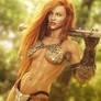 Red Sonja, Red-Head Fantasy Woman Fan-Art, DS Iray