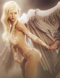 Morning Angel, Fantasy Blonde Woman Art, DS Iray