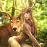 Deer Friends, Fantasy Woman Art, Daz Studio Iray