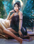 Fairy Moon, Winged Fantasy Woman Art, Daz Studio