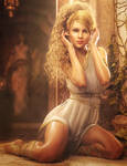Blonde and Beautiful, Greek Fantasy Woman Iray Art