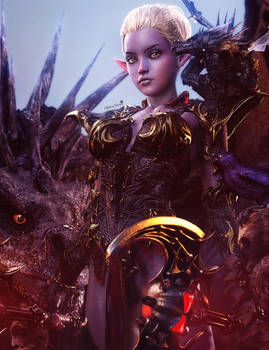Dark Elf + Dragons Fantasy 3D-Art, Daz Studio Iray