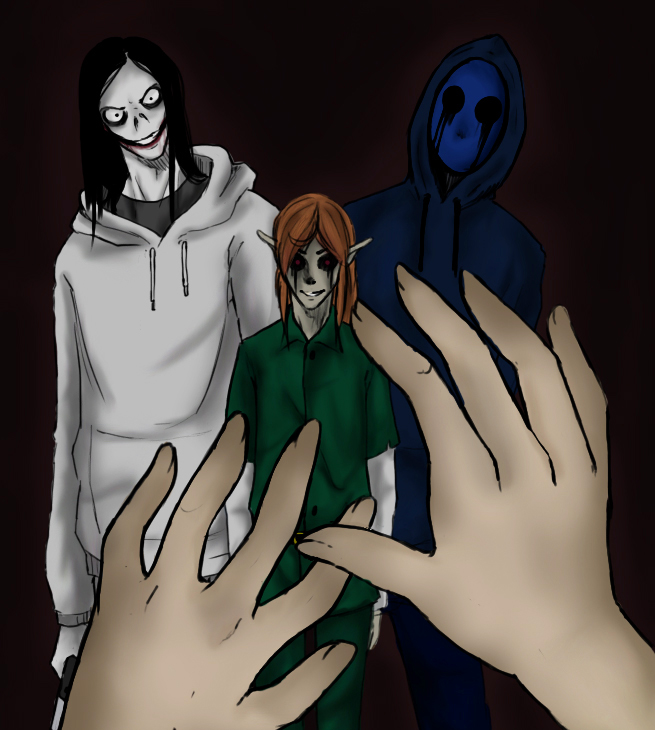 jeff the killer and jeff the killer (creepypasta) drawn by dazz_chan