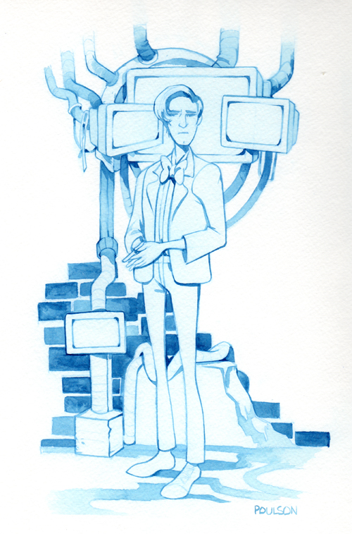 Doctor Who Watercolor Sketch