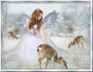 Christmas Angel amomg roe deers 2012 by nudagimo