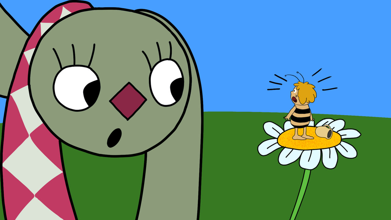 Maya and the rabbit with checkered ears by neutrino2020 on DeviantArt