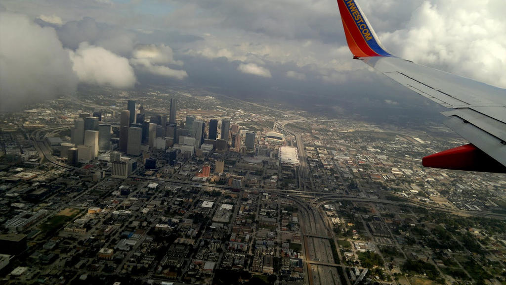 Houston from airplane