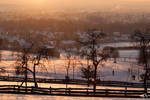 sledge riding in the sunset by hermik