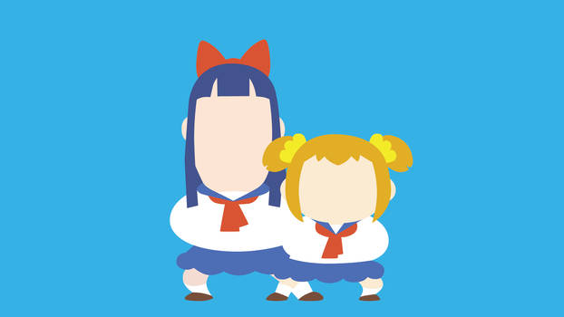 Popuko and Pipimi Minimalist Wallpaper