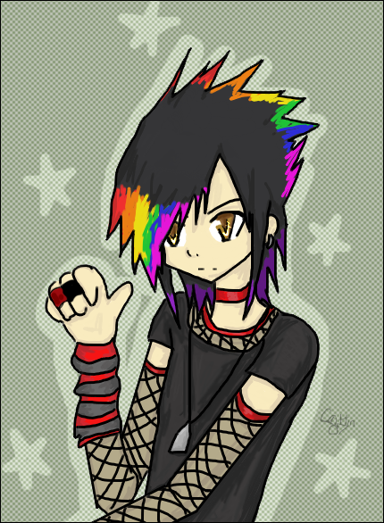 lolz rainbow haired emo kid