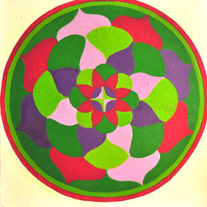 Pink and green Mandala