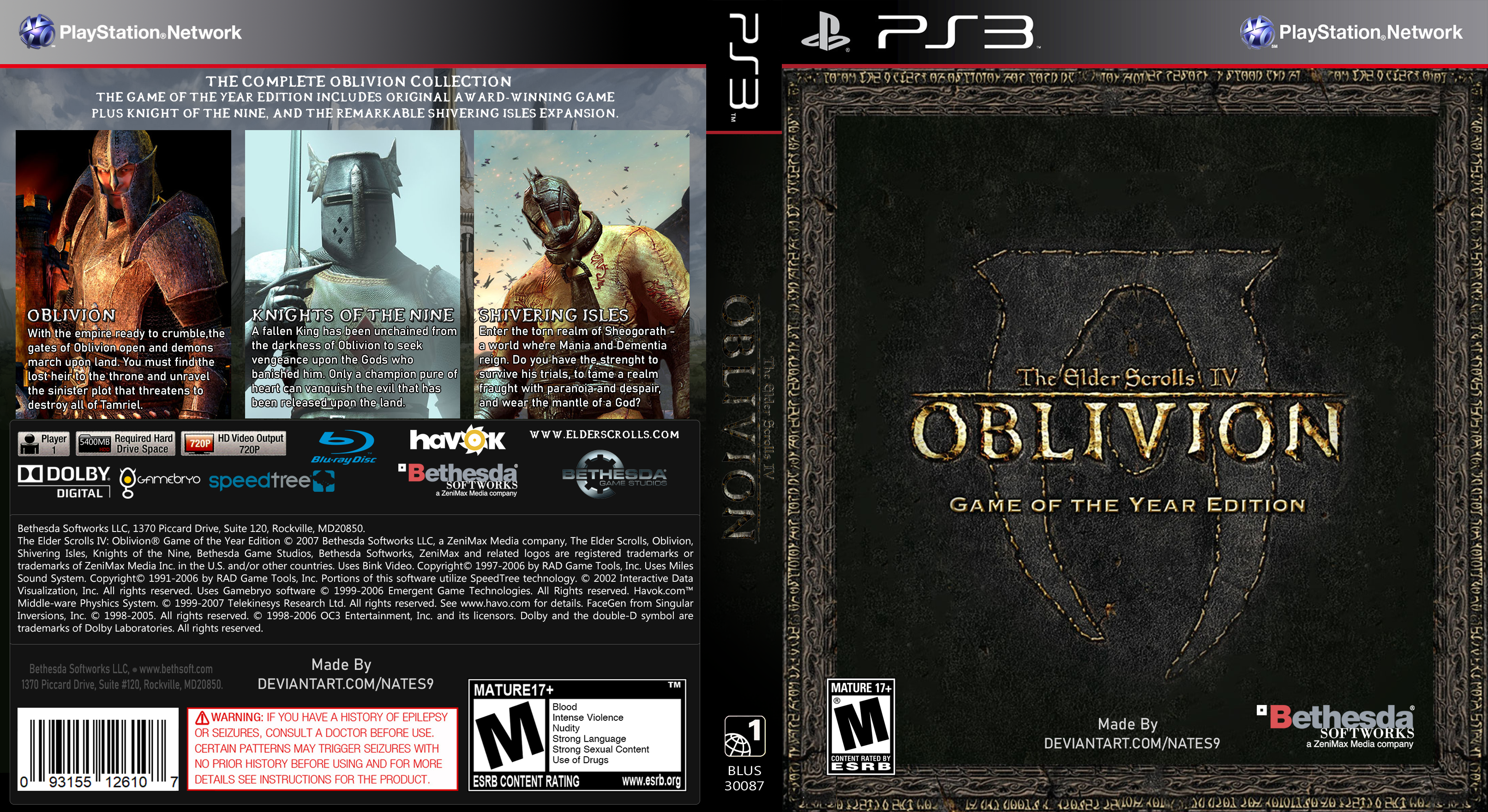 The Elder Scrolls IV Oblivion PS3 Cover Remake by Nates9 on The Elder Scrolls IV Oblivion PS3 Cover Remake by Nates9 on