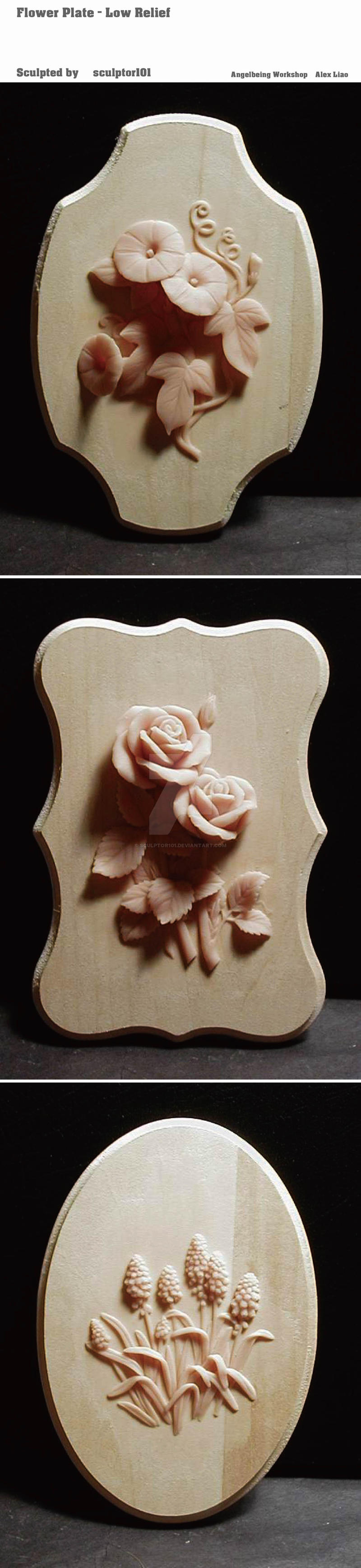 Flower Plate - Low Relief