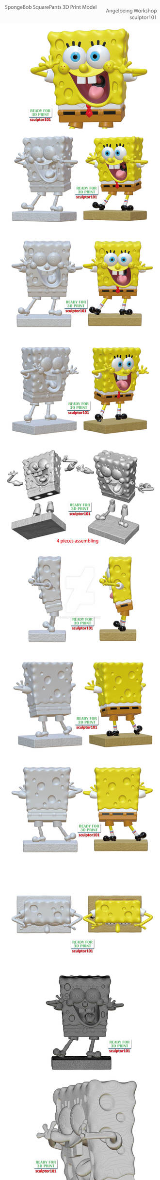 Spongebob Model Rotation SpongeBob SquarePants 3D Print Model by sculptor101 on DeviantArt