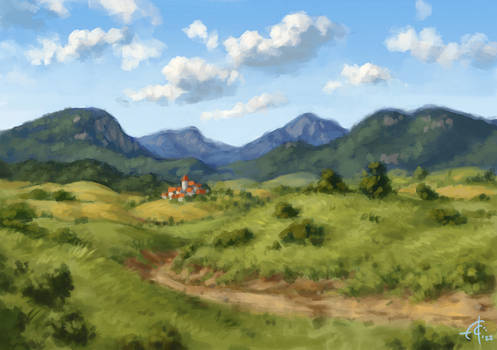 Grassy landscape sketch