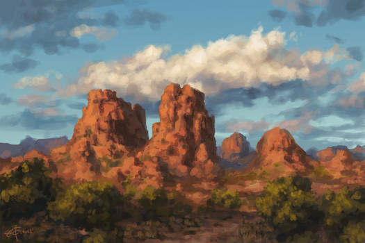 Desert landscape sketch