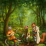 Bard in a forest
